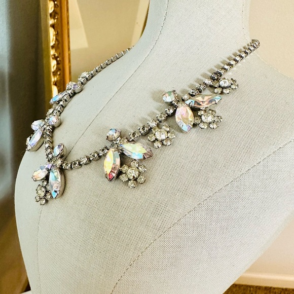 Vintage AB Crystal rhinestone Necklace SO GORGEOUS! - Picture 9 of 17